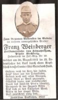 Sterbebild Weinberger Franz, Kirchberg